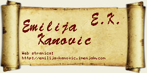 Emilija Kanović vizit kartica